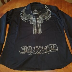 Rhinestone Pistol w/ wings Long Sleeve Shirt
